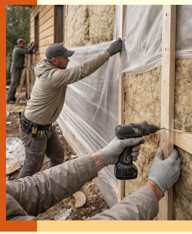 Утепление дома из бруса в Реже качественно и долговечно