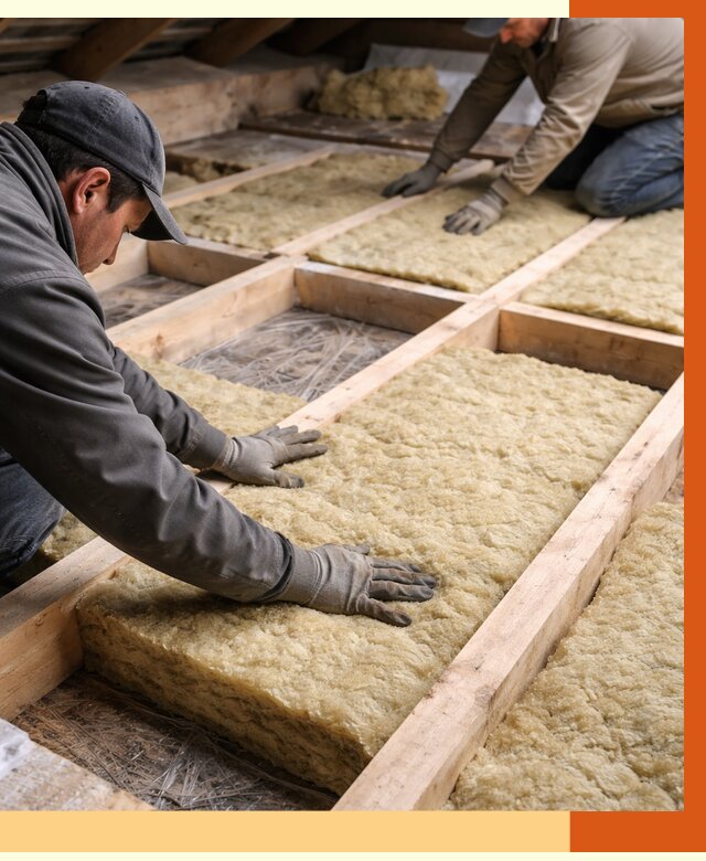 Утепление чердака минватой в Реже от 3834 руб/м2 под ключ | ТепломастерРеж