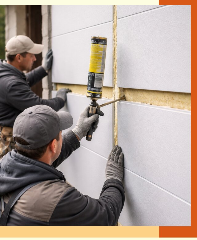 Утепление сэндвич панелей ППУ в Реже от 4600 руб. за м2 | ТепломастерРеж